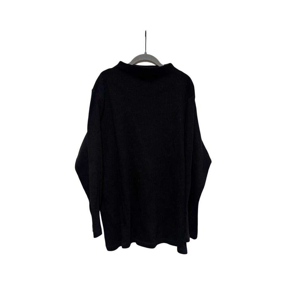 Lauren Ralph Lauren Black Ribbed Cotton Sweater 3X - Picture 2 of 8